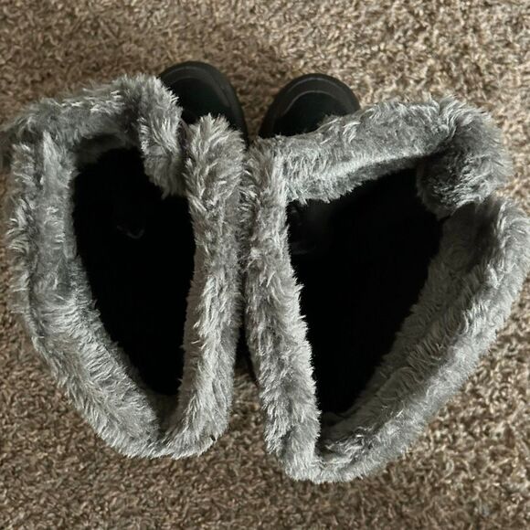 Columbia Ice Maiden Winter Boots Black & Gray Waterproof Leather & Textile Sz 9 - Picture 9 of 14